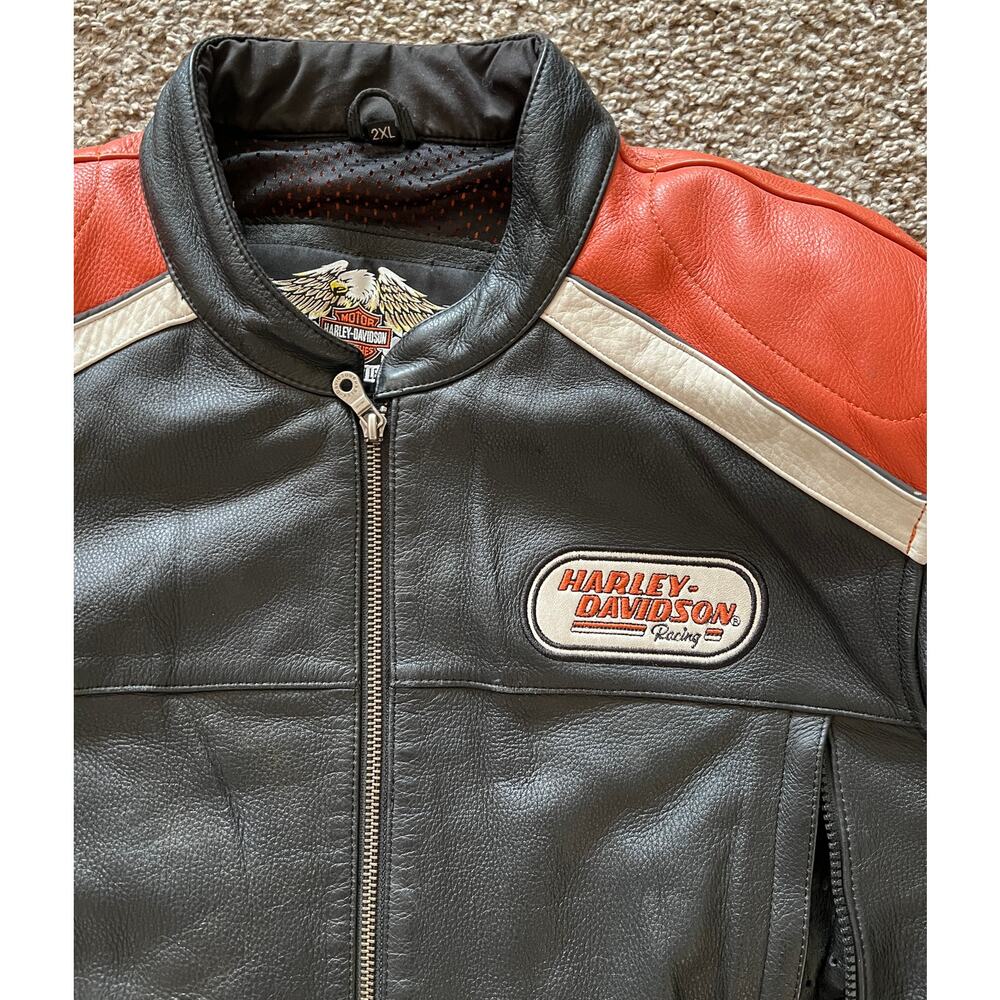 Harley-Davidson Leather Cafe Racer Limited Edition Motorcycle Jacket SZ 2XL USED - Picture 6 of 15